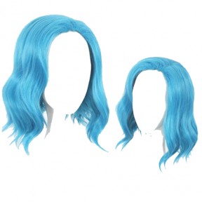 Косплей парик голубой 40см